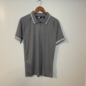 Lands End Mens S 34-36 Birdseye Zip Performance Polo Golf